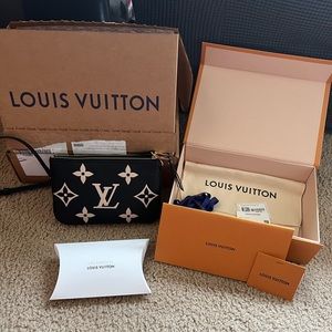 Authentic LV double zip pouch purse
